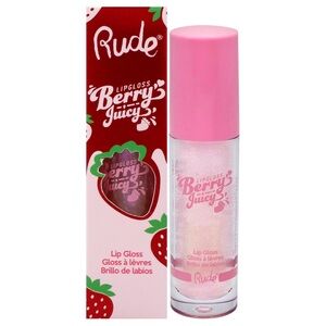 Rude Cosmetics Crystalize Berry Juicy Lipgloss- vegan, clear w pink sparkle